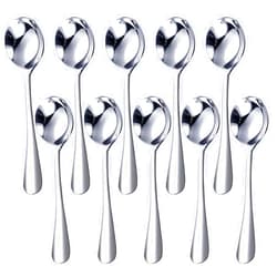 HANSGO 10PCS Mini Coffee Spoons, 4.6 Inch Demitasse Espresso Spoons Small Stainless Steel Tea Spoon for Cake Ice Cream Dessert Food Sample Cocktail Hour Party Favor