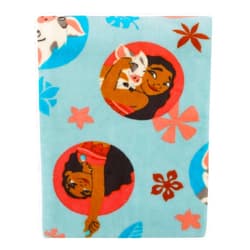 NoJo Disney Moana Free as The Ocean Aqua, Orange, and White, Pua Pig, and HEI HEI Chicken Super Soft Toddler Blanket