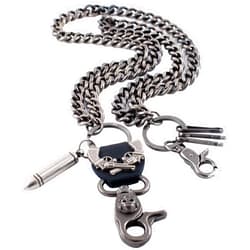MiDube Long Wallet Chain Biker Punk Key Chains Hip Hop Skull Pant Chain Heavy Waist Chain Suitable for Men’s Jean Belt Loop