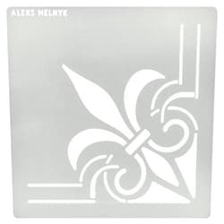 Aleks Melnyk No.252 Metal Stencil, Fleurs de LYS Symbole, French Fleur-de-lis, Lily Flower, Ornament, Vintage, Patterns, Border, Template for Wood Burning, Pyrography Engraving, Crafts, Art