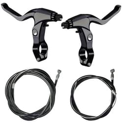 Lomodo 4 Pieces Bicycle Brake Accessories Including 2 Pack Aluminium Alloy Brake Levers Handle Bars and 2 Pack Brake Wire (Front and Rear Brake Cable) for Mountain/Road/MTB Bike(Black)