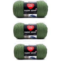 Red Heart Super Saver Medium Thyme Yarn - 3 Pack of 198g/7oz - Acrylic - 4 Medium (Worsted) - 364 Yards - Knitting/Crochet
