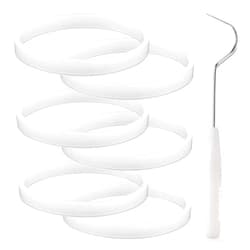 Gosknor 6pcs Rubber Sealing Ring Gaskets for Nutri Ninja Blender, 3.94 inch White Silicone Seals O-Ring Replacement Parts with Hook for Ninja Auto-iQ Pro Extractor CT680 BL456-30 BL480 BL681A BL682 BL640