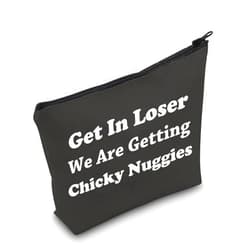 LEVLO Funny Chicken Nuggets Gifts Get In Loser Makeup Bags For Best Friend Christmas Gifts (Buggies+black)