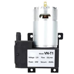 SYH&AQYE Micro DC Vacuum Pump, 10L / min Micro Diaphragm Pump Air Compressor, Electric Low Noise Industrial Accessory(DC12V)
