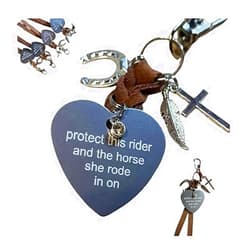 Generic Protect This Rider and The Horse She Rode in On-Saddle Charm, Saddle Heart Charm, Equestrian Riding Gift,Horse Lovers Gifts