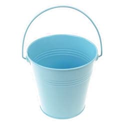 Homeford Firefly Imports Metal Pail Buckets Party Favor, 5-Inch, Light Blue