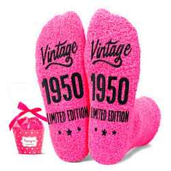 HAPPYPOP Birthday Gift Idea for Women - Socks for Elderly Women, 1950 Gifts for 75 Year Olds
