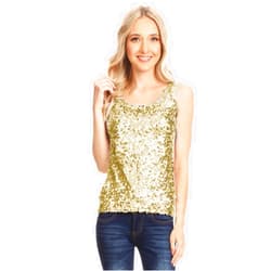 Anna-Kaci Womens Sequin Metallic Sparkly Cocktail Party Sleeveless Tank Top