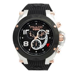 MULCO Kripton Watches Men’s Watch Stainless Steel with Silicone Strap Quartz Chronograph Movement Premium Analog Display, Water Resistant