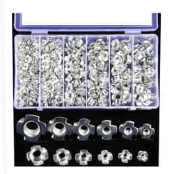 YUANXI T Track Sliding Nut,245PCS Zinc Plated M3/M4/M5/M6/M8/M10 Four Claws Nut，Speaker T-nut，Blind Pronged Tee Furniture Hardware Hammer Head