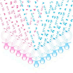Junkin 60 Pieces Baby Shower Pacifiers Necklace Acrylic Pacifiers Necklace Charm for Baby Shower Party Favors Decorations, Women Style(White, Pink, Blue)