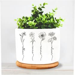 IZI POD Personalized Grandma's Garden Plant Pot, Custom Mom's Garden Plant Pot, Custom Birth Month Flower Pot, Gifts for Women, Grandma, Mom, Birthday, Mother's Day, Thanksgiving, Christmas G5
