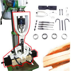 IOENC Steel Locator Set for Bench Drill, Mortising Chisels & Tenoning Machine, Durable, High-Precision with 4 Bits, Size: 45x35x20 cm, Perfect for Woodworking and Metalworking