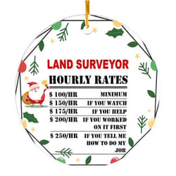 Customized Ornaments for Christmas, Land Surveyor Hourly Rate Ornament, Holidays Ornaments, Christmas Tree DecorLand Surveyor Ornament Xmas Christmas