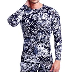ARMEDES Men's Long Sleeve T-Shirt Baselayer Cool Dry Compression Top AR-141/142/52 (141 Love Black, Large)