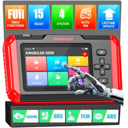KINGBOLEN S800 OBD2 Automotive Diagnostic Scan Tool, Engine/at/ABS/SRS 4 System Scanner Automotriz with 15 Resets,AutoVIN Car Code Reader,FOB IMMO Oil Brake SAS TPMS EGR Gearbox,Lifetime Free Update
