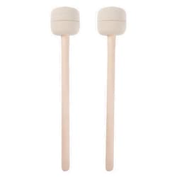 Yibuy 2x Snare Drums Percussion Sticks Wooden Handle Bass Mallet Stick 13 Inches