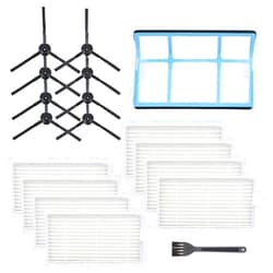 Smilyan Replacement Parts for ILIFE V3 V3s V5 V5s Pro Robotic Vacuum Cleaner, Accessories Kit Includes Primary Filter & Side Brushes & 8 Robot Vacuum Cleaner Filters (1+8+8)