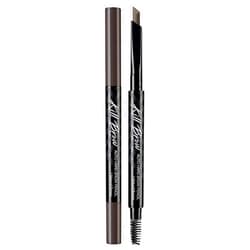 CLIO Kill Brow Auto Hard Eyebrow Pencil | Dual-End, Long Lasting, Waterproof, Smudge-Resistant, Spoolie Brush, Sharpener | Natural Brown (#01)