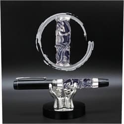 ARTEX Luxury Craft Fountain Pen, Germany Schmidt Nib, Relievo Zodiac, Eastern Style, Gift for Men & Women, Professional, Executive, Metal, Gift Box,Free Engraving(Ancient Silver (Rat)) 14.2*1.6cm