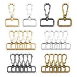 Ximalun 24Pcs Swivel Clasps 1 inch D Ring Lobster Claw Clasps,Metal Swivel Snap Hooks Lobster Lanyard Clasp for Strap Push Gate DIY Crafts Keychains Jewelry Purse Bag Making(4 Colors, 2.5cm Inside Diameter)