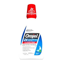 Orajel Alcohol-Free Antiseptic Mouth Sore Rinse, Fresh Mint, 16 Fl Oz (Pack of 2)