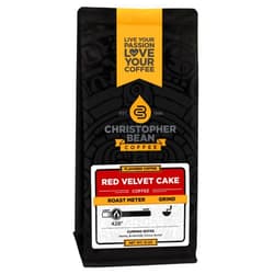 Christopher Bean Coffee Flavored Ground Coffee, Red Velvet Cake, 12 Ounce