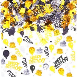 WILLBOND 4000 Pieces Black Gold Silver Birthday Confetti Party Decoration Happy Birthday Cake Balloon Metallic Foil Table Confetti Scatter Party Decorations for Birthday Wedding Anniversary Baby Shower Party S