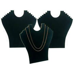 FindingKing 3 6 Tier Black Flocked Cardboard Necklace Chain Display Bust Easels