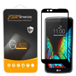 Supershieldz Designed for (LG K10) Tempered Glass Screen Protector, (Full Screen Coverage) Anti Scratch, Bubble Free (Black)