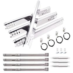 Criditpid Grill Replacement Parts for Charbroil 463344015, 463343015, 463433016, 463240015, 463432215 Gas Grill, Grill Burners, Heat Plate Shields, Crossover Tubes and Ignitors for Charbroil.