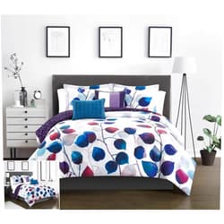 Chic Home Anais 5 Piece Reversible Comforter Set Contemporary Watercolor Floral Theme Design Bedding-Decorative Pillows Shams Included, King, Multi Color