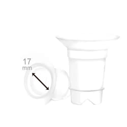 Maymom Flange Inserts 17 mm for Medela, Spectra 24 mm Shields/Flanges, Momcozy/Willow Wearable Cup. Compatible with Medela Freestyle, Harmony to Reduce 24mm Nipple Tunnel Down to 17 mm; 2pc/Each
