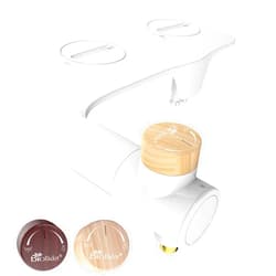 Bio Bidet Essential Bidet Attachment for Toilet, Non Electric, Self Cleaning Dual Nozzles for Front and Rear Cold Water Wash, Adjustable Water Pressure, Wooden Knob, White