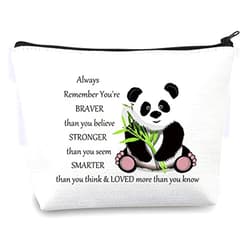 JNIAP Panda Cosmetic Bag Makeup Zipper Pouch Bag Animal Panda Lover Gift for Women Birthday Christmas Day Gift (Panda braver bag)