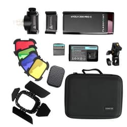 Flashpoint eVOLV 200 Pro TTL Pocket Flash with Barndoor Kit