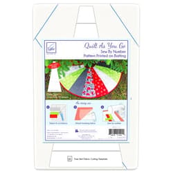 June Tailor Quilt As You Go Tree Skirt Printed batting, White, Large