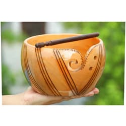 A-F LUXURY HANDICRAFTS Beautiful Handmade Unique Design Yarn Bowl Wooden A-F Luxury Handicraft Yarn Storage Bowl Holder Knitting Crochet Handmade Crochet Bowl Yarn Storage Solution Knitting Room Essentials Unique Design