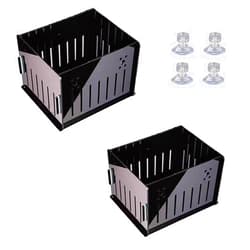 Othirls 2 PCS Breeding Boxes, Acrylic Isolation Box, Isolate and Cultivate Newborn Turtles, Suitable for Different Turtle Growth Environments (Black)
