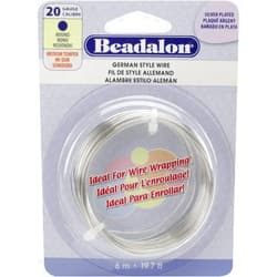 Beadalon German Style Wire Tarnish Resistant Silver Plate 20 Gauge 19.7 ft. roll