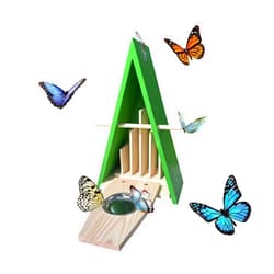 YRYLHS Butterfly House, Wooden Butterfly Feeders for Outdoors, Butterfly Kit with Metal Hook, Suitable for Gardens, Natural Butterfly Habitats, Butterfly Garden Decor.
