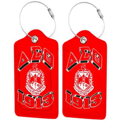 Hapkoke 2 Pack Luggage Tags Pu Leather Baggage Tag KEBESNELFA Privacy Cover Id Label with Stainless Steel Loop Suitcase Travel Bag Labels Sorority Gifts for Women Sister