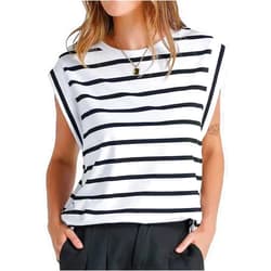 Scapodo Cap Sleeve Tops for Women Summer Top Basic Tee Shirts Casual Tank Loose Fit Fashion Business Outfits