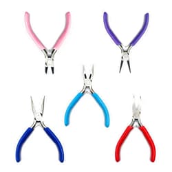 Bayidun Jewelry Pliers Set, 5pcs Pliers for Jewelry Making, Include Round Nose Pliers/Chain Nose Pliers/Bent Nose Pliers/Needle Nose Pliers/Wire Cutting Pliers for Craft Jewelry Making Repair Tool Pliers