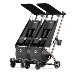 Beberoad Love R1 Auto-Folding Ultra Lightweight Double Stroller Twin Strollers, Side by Side Stroller for Babies and Toddlers Aged 6-36 Months, Only 23.5 lbs, Can Turn into Two Single Strollers, Black