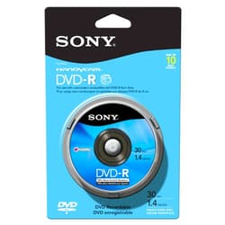 Sony 10DMR30RS1H 8cm DVD-R 10-Pack Spindle Skin Pack