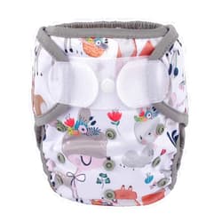Sigzagor Baby Cloth Diaper Cover Nappy Hook and Loop Double Gusset (Hedgehog Deers) One Size