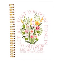 BearCake Prayer Journal for Women, Bible Journaling Notebook, Christian Gifts for Women, Let All That You Do Be Done in Love Prayer Journal for Women, Bible Journal Hardcover Spiral Notebook 5.5x8.3