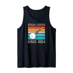 Banjo Birthday Party Supplies for Banjo Players Banjo Legend Since 1984 Retro 80s Style Birth Year Birthday Tank Top